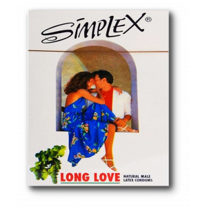 SIMPLEX LONG LOVE NATURAL MALE LATEX CONDOMS 3 PIECES